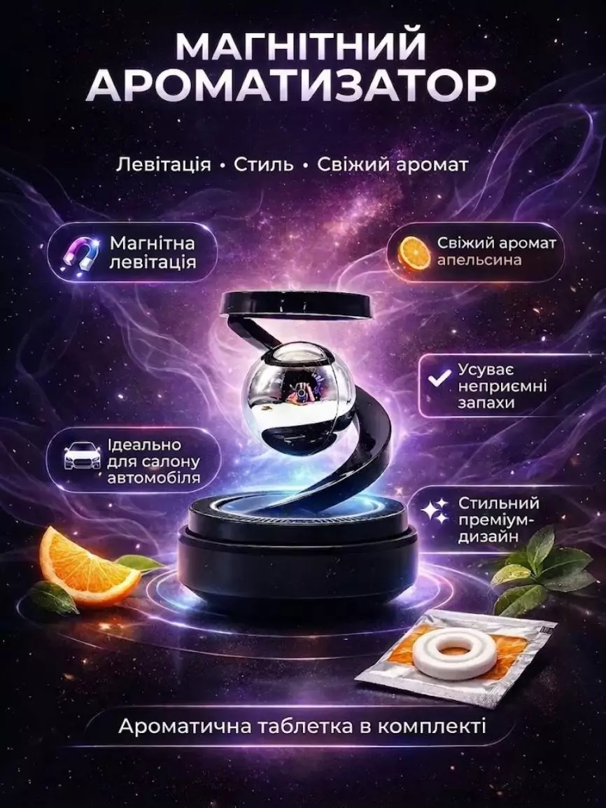 Автомобільний ароматизатор у формі левітуючої сфери